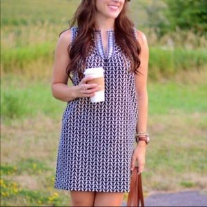 NWT J. CREW Cream/Black Arrow Geometric V-neck Sleeveless Shift Dress Size 10